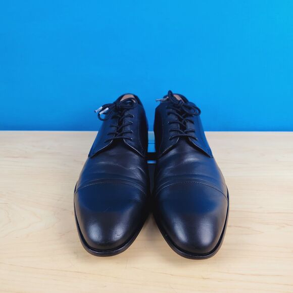 Hugo Boss Dressapp Mens‎ Size 7 Derby shoes Black Leather Blutcher shoes cap toe main image 8